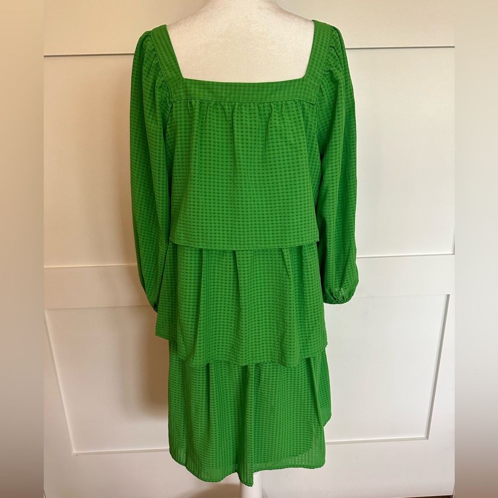 Who What Wear XS Green Tiered Mini Dress NWT - Picture 2 of 7